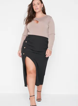 Side Split Midi Skirt