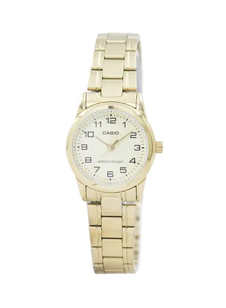 Women's Water Resistant Stainless Steel Analog Watch LTP-V001G-9BUDF - 31 mm - Gold 