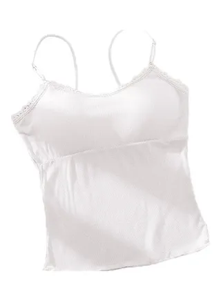Padded Underwear Sleeveless Vest Top White 