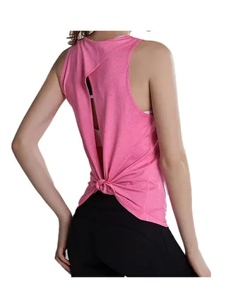 Open Back Camisole Tank Top Sports Vest Pink 