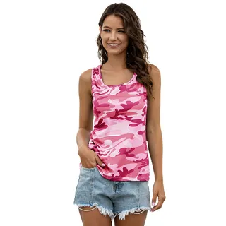 Camouflage Pattern Tank Top Pink/White 