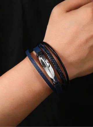 Elegant High Quality Of PU Leather Bracelet For Men 