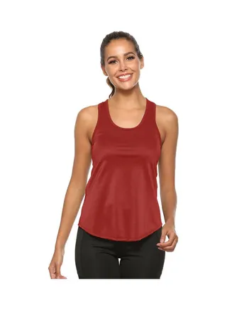 Sleeveless Vest Wine Red 