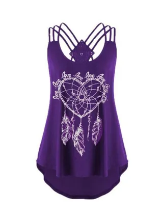 Summer Casual Tank Top Purple 