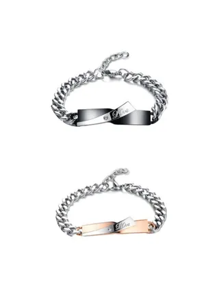 Titanium Steel Couple Chain Bracelet 