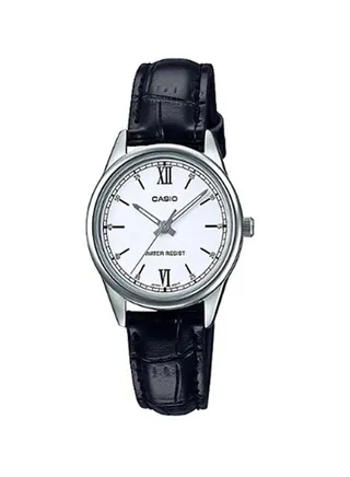 Women's Leather Analog Wrist Watch LTP-V005L-7B2UDF - 34 mm - Black 