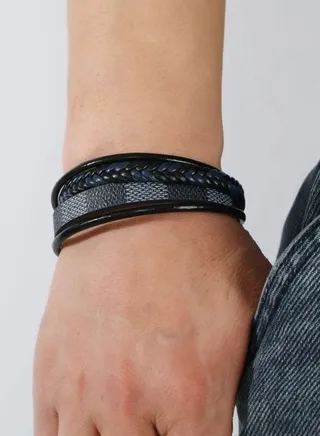 Elegant High Quality Of PU Leather Bracelet For Men 