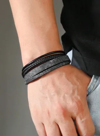 Elegant High Quality Of PU Leather Bracelet For Men 
