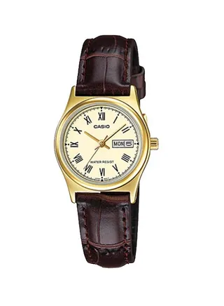 Women's Leather Analog Wrist Watch LTP-V006GL-9BUDF 