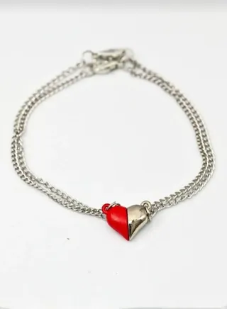 Heart Shaped Magnetic Couple Bracelet 