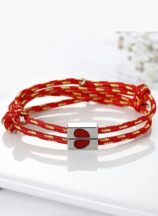 2-Piece Magnetic Heart Alloy Bracelet 