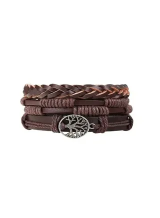 3-Piece Faux Leather Bracelet 