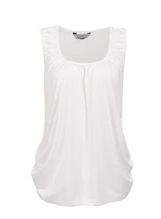 Draped Loose Fit Casual Summer Beach Tank Top White 