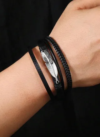 Elegant High Quality Of PU Leather Bracelet For Men 