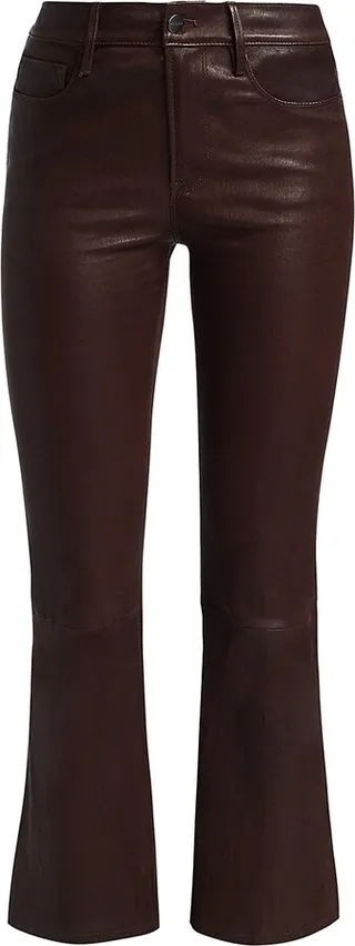 Le Crop Leather Bootcut Pants