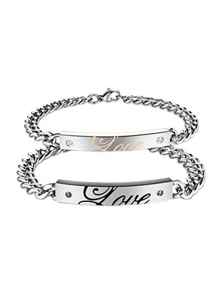 2-Piece Love Themed Couple Bracelet 