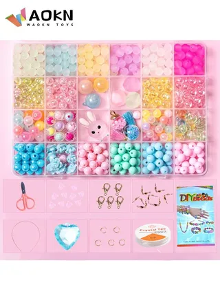 Updated 24 Grids Of Cute Clay Beads Making Kit For Birthday Gift For Women Girls Diy Arts And Crafts Accessories With Beautiful Pendant Elf Girl Set 