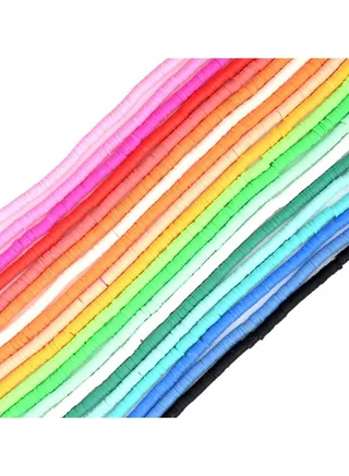 8000 Pieces 6 mm Polymer Clay Beads Flat Round Beads Vinyl Disc Beads Handmade Loose Spacer Bead for Jewellery Making Necklace Bracelet Finding 20 Colours 