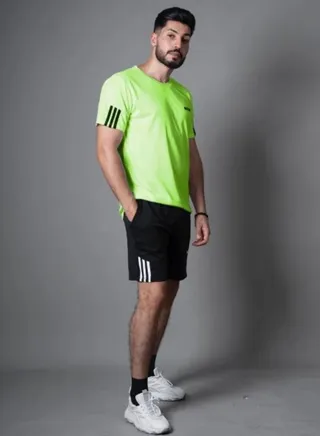 Men T-Shirt and Short Tracksuit Sport Suit Activewear Set 