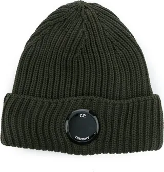 Lens-detail wool beanie