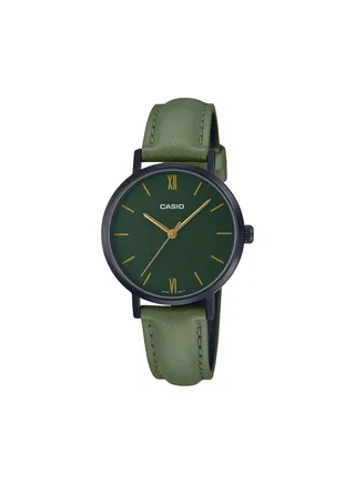Leather Analog Watch LTP-VT02BL-3AUDF 