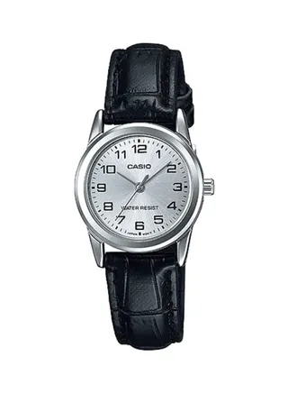 Women's Leather Quartz Analog Watch LTP-V001L-7BUDF - 25 mm - Black 