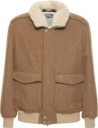 Wool & cashmere bomber jacket