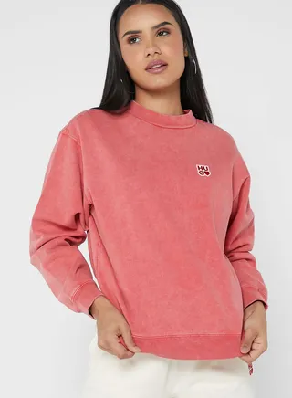 Ribbed Cuff Graphic Detail Sweater