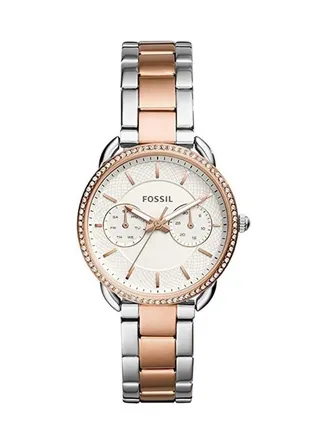 Women's Water Resistant Metal Chronograph Watch ES4396 - 34 mm - Rose Gold/Silver 