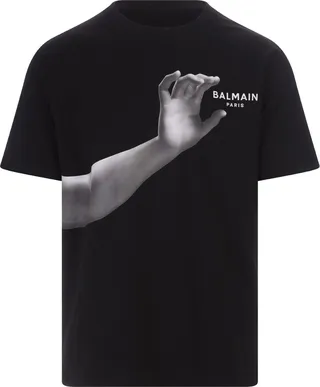 Black Oversize T-shirt With Statue Print