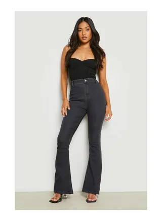 Petite High Waist Skinny Flared Jeans 