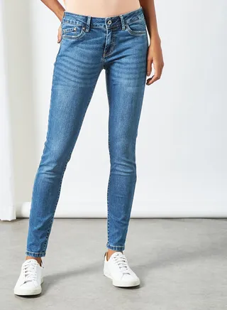 Mid Rise Skinny Fit Jeans Blue 