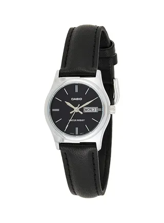 Women's Leather Analog Watch LTP-V006L-1B2UDF - 25 mm - Black 