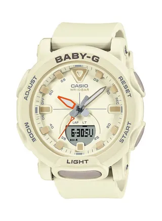 Women's Resin Strap Round Shape Analog & Digital Wrist Watch BGA-310-7ADR - 42mm - Beige 