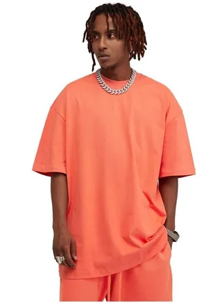 Men's Casual Breathable Loose Shoulder Short Sleeve Oversize Crew Neck T-shirt 