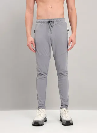 Solid Slim Fit Track Pants with Zip Pocket
