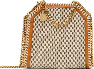 Stella McCartney Off-White & Brown Tiny Falabella Bag