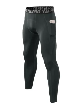 Men Quick Dry Breathable Elastic Running Trousers Grey 
