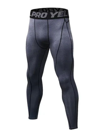 Men Quick Dry Breathable Elastic Running Trousers Grey 