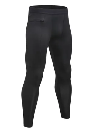 Men Quick Dry Breathable Elastic Running Trousers Black 