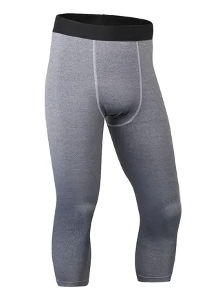 Men Quick Dry Breathable Elastic Running Trousers Grey 