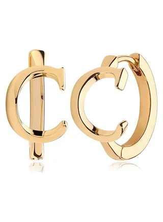 Women Huggie Hoop Earrings Gold Initial Sleeper 14K Gold Filled Small Simple Delicate Handmade Hypoallergenic Personalized Jewelry Gift - 26 Letters 