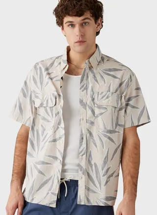 Tropical Button Down Poolside Shirt 