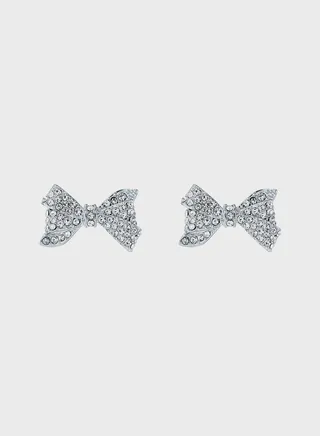 Barseta Crystal Bow Stud Earrings