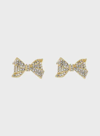 Barseta Crystal Bow Stud Earrings