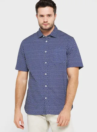 Dot Print Regular Fit Shirt 