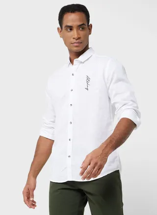 Thomas Scott Typography Printed Classic Regular Fit Casual Shirt