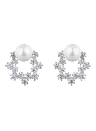 Pearl Flower Designed Earrings 