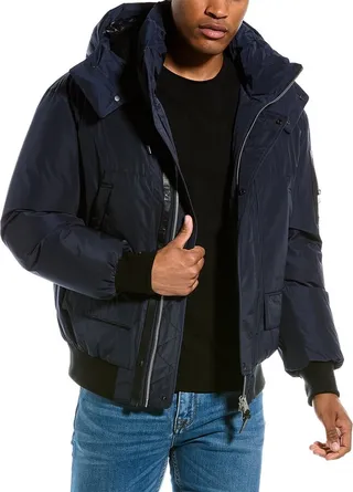 Mackage Viggo Leather-Trim Bomber Jacket