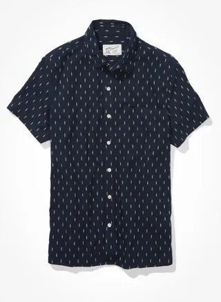 AE Printed Button-Up Resort Shirt 